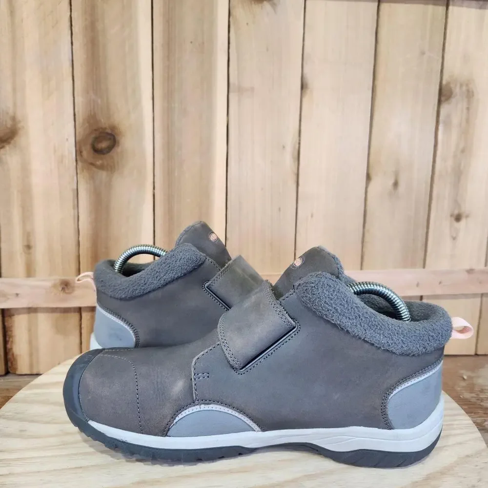 KEEN Kootenay III Mid WP Youth 6 Gray Leather Waterproof Fleece Winter Snow